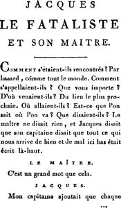 Jacques le fataliste et son maître